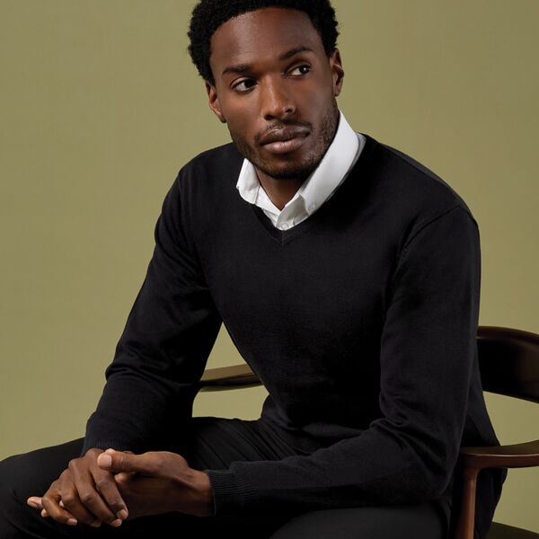 C3-Arundel Cotton Acrylic V Neck Sweater Thumbnail